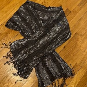 WHBM Silver/Gray Sparkly Scarf/Wrap